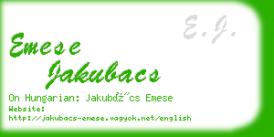 emese jakubacs business card